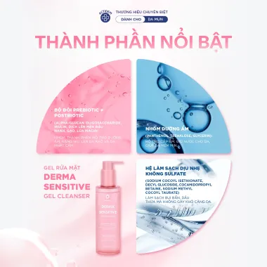 Gel rửa mặt dành cho da khô, nhạy cảm Actidem Derma Sensitive Gel Cleanser 200ml