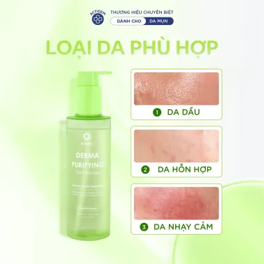 Gel rửa mặt dành cho da dầu mụn, nhạy cảm Actidem Derma Purifying Gel Cleanser 200ml