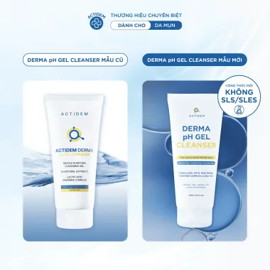 Gel rửa mặt sạch sâu dành cho da dầu mụn Actidem Derma pH Gel Cleanser 150ml